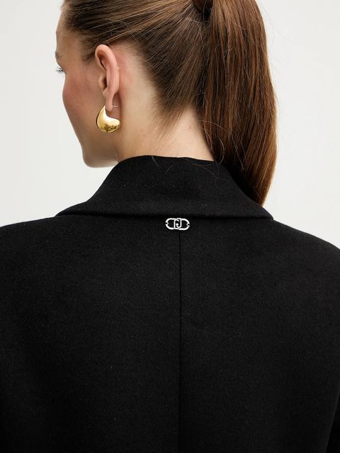 Liu Jo płaszcz z dodatkiem wełny kolor czarny MF5149 T165A - zdjęcie produktu nr 2