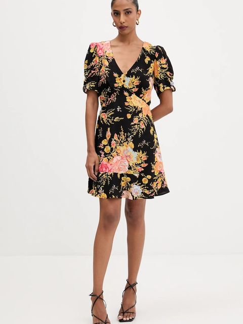 Never Fully Dressed sukienka kolor czarny mini rozkloszowana