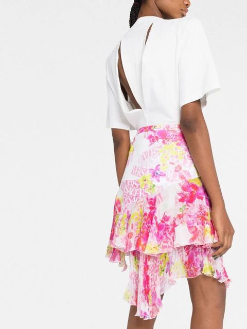 Versace floral-print asymmetric skirt - Pink - zdjęcie produktu nr 2