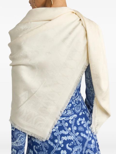 ETRO floral jacquard shawl - Neutrals
