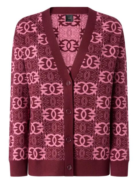 PINKO Love Birds-intarsia cardigan - Red - zdjęcie produktu nr 1