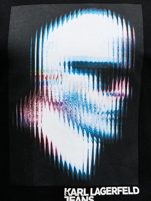 Karl Lagerfeld Jeans bluza bawełniana damska kolor czarny z nadrukiem B1W20049