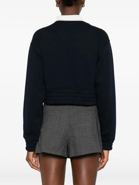 SANDRO embroidered zip-up sweatshirt - Blue - zdjęcie produktu nr 2