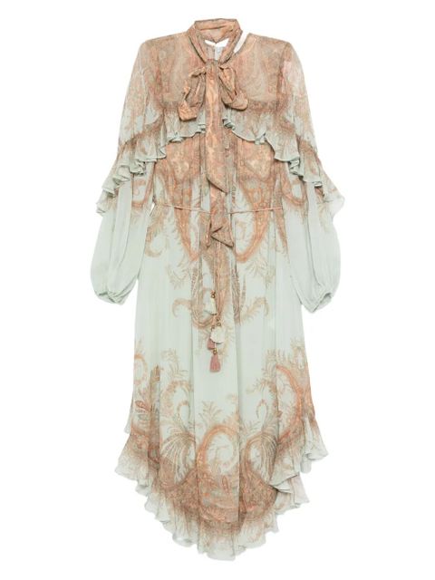 ZIMMERMANN paisley-print ruffled dress - Blue - zdjęcie produktu nr 1
