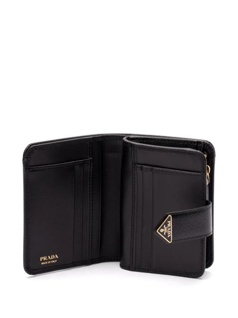 Prada triangle-logo bi-fold wallet - Black