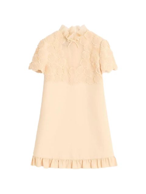 Valentino Garavani lace-embellished ruffled mini dress - Neutrals - zdjęcie produktu nr 2