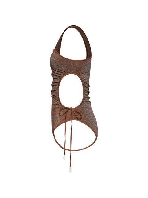Johanna Ortiz Whispering one-shoulder one piece - Brown