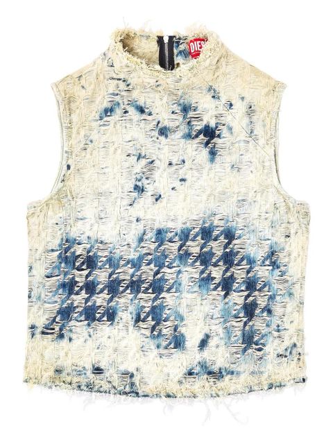 Diesel denim houndstooth vest - White - zdjęcie produktu nr 1