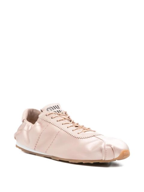 Miu Miu suede-panelled lace-up sneakers - Pink - zdjęcie produktu nr 2