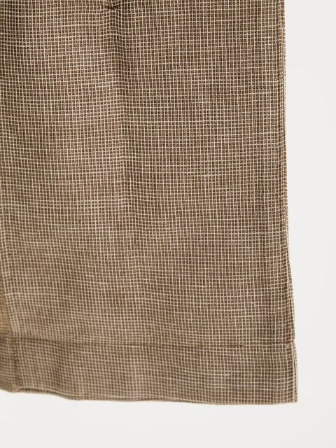 United Colors of Benetton marynarka lniana kolor beżowy dwurzędowa wzorzysta 265XDW035