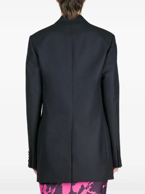 DRIES VAN NOTEN loose-fit herringbone wool blazer - Blue