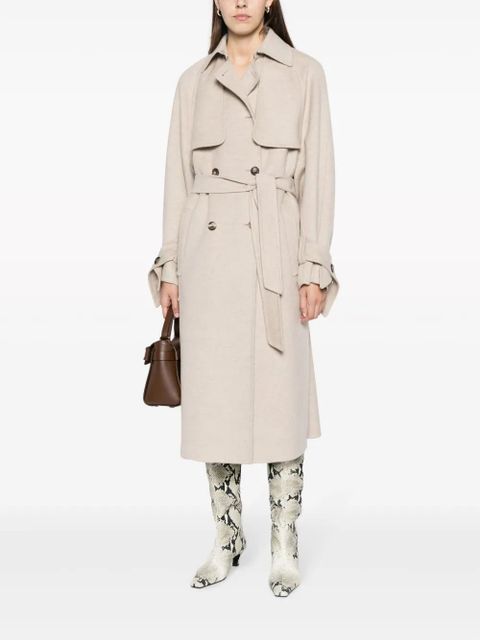 Max Mara belted-waist cashmere coat - Neutrals
