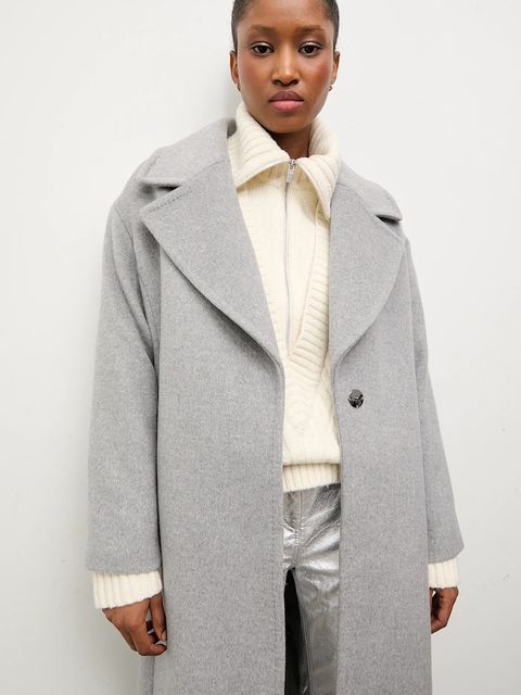 Answear Lab płaszcz wełniany kolor szary przejściowy oversize