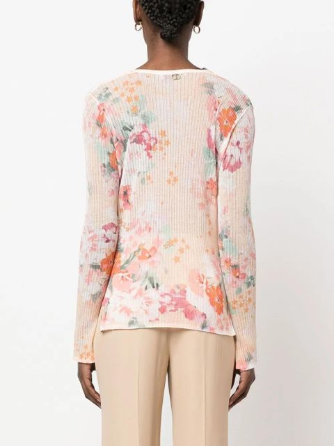 TWINSET long-sleeve ribbed blouse - Orange