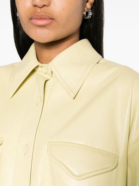 Nanushka Kaysa faux-leather shirt - Green