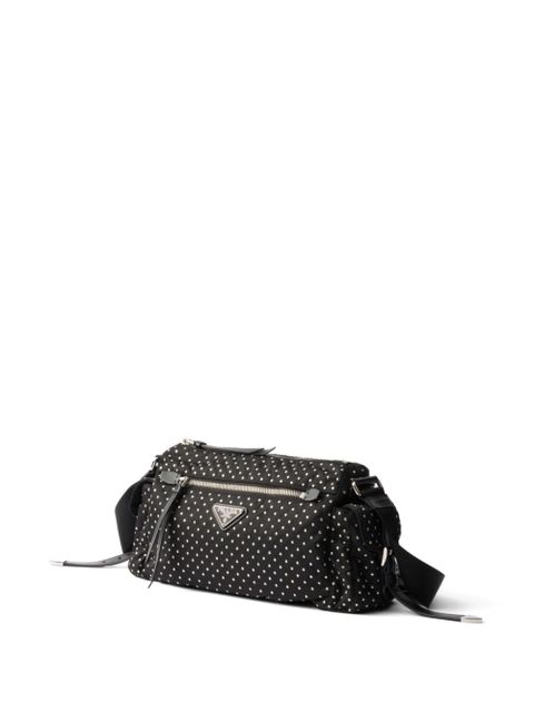 Prada studded Re-Nylon shoulder bag - Black