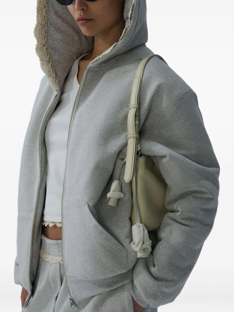 Magda Butrym lace-trimmed hoodie - Grey