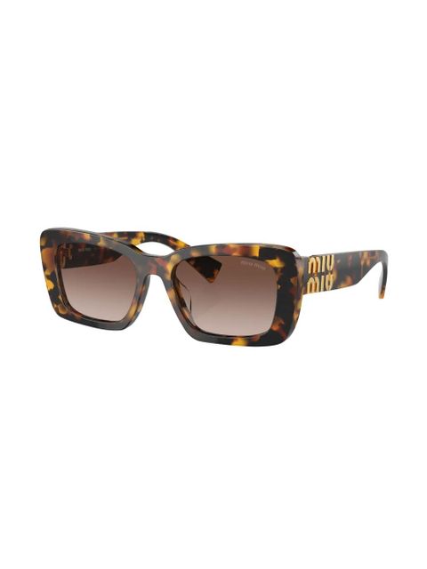 Miu Miu Eyewear tortoiseshell-effect square-frame sunglasses - Green - zdjęcie produktu nr 2
