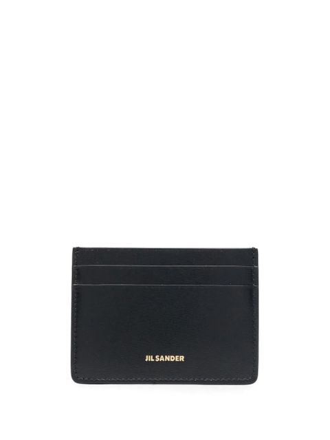 Jil Sander logo-lettering leather cardholder - Black - zdjęcie produktu nr 1