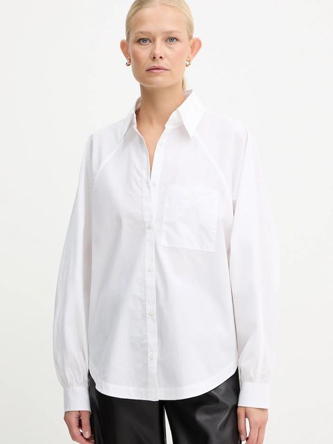 BOSS Orange koszula bawełniana damska kolor biały relaxed z kołnierzykiem klasycznym 50552163 - zdjęcie produktu nr 1