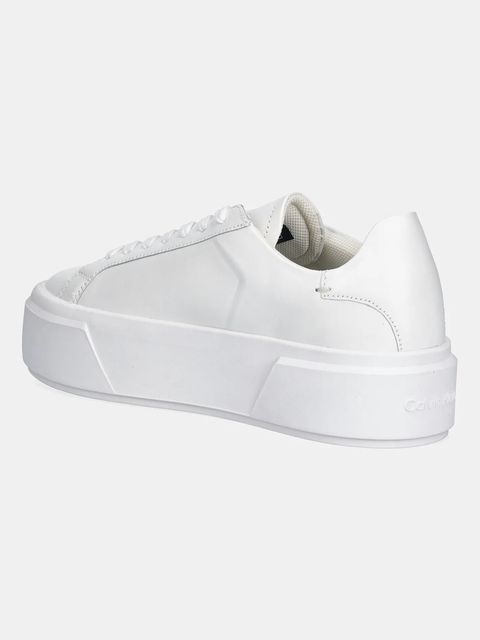 Calvin Klein sneakersy skórzane FLATFORM LACE UP LTH MG damskie kolor biały YW0YW01928 - zdjęcie produktu nr 2