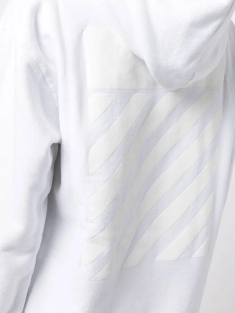 Off-White diag-print cotton hoodie dress