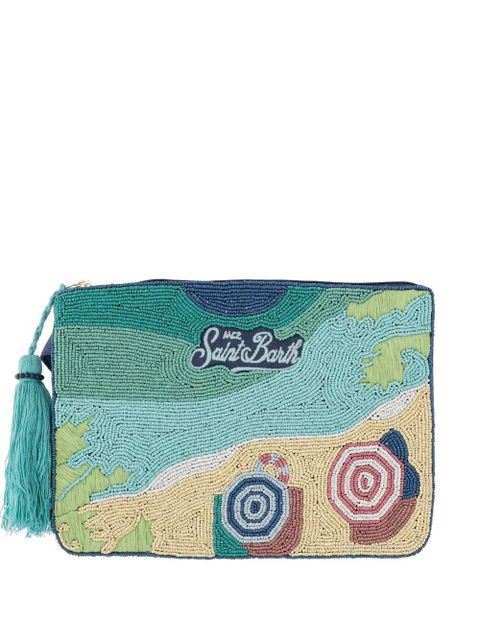 MC2 Saint Barth beaded beach-motif clutch bag - Blue - zdjęcie produktu nr 1