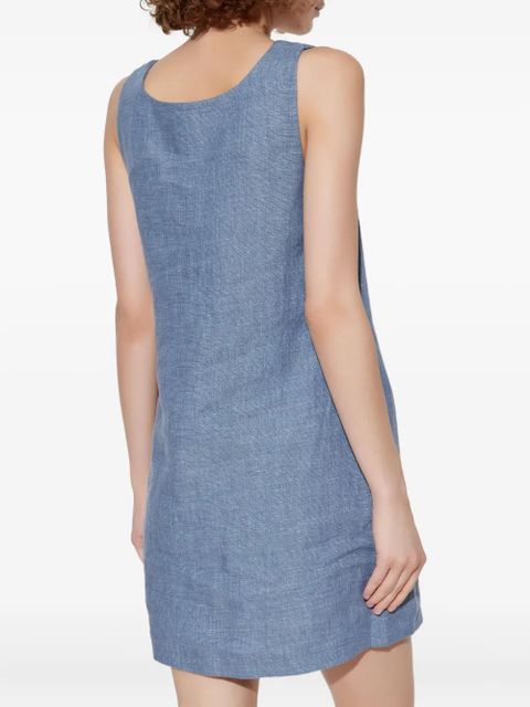 Posse button-detailing sleeveless mini day dress - Blue