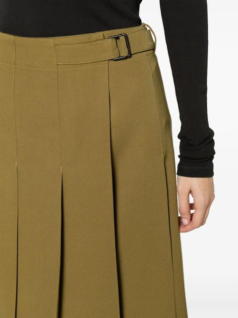 LEMAIRE pleated wool wrap skirt - Green