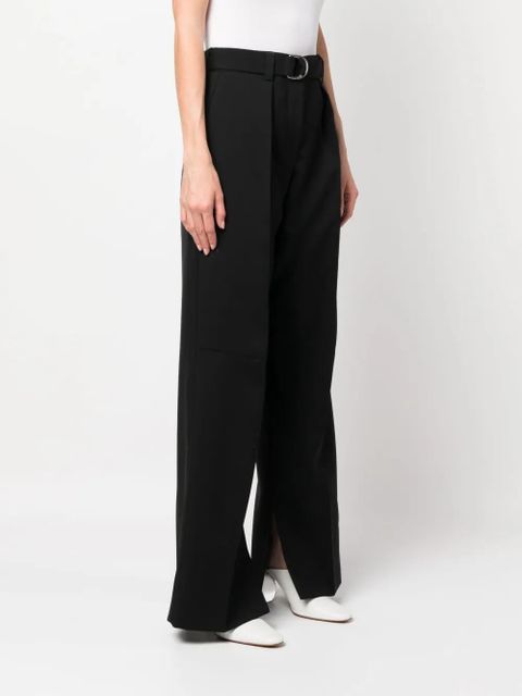 Jil Sander belted-waist wide-leg trousers - Black