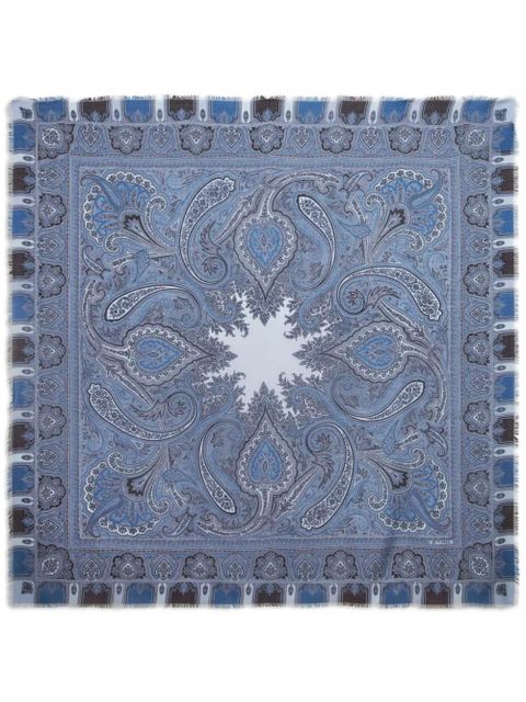 ETRO printed cashmere scarf - Blue - zdjęcie produktu nr 1
