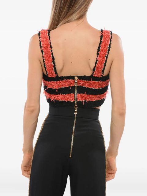 Balmain striped-pattern tweed top - Black - zdjęcie produktu nr 2