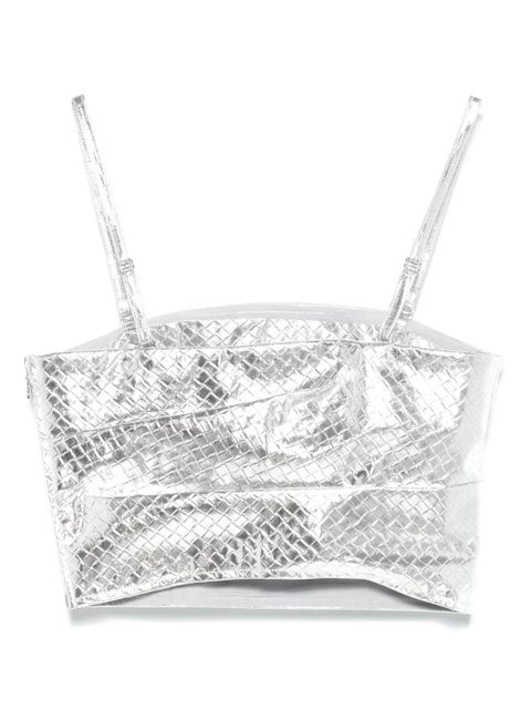 ROTATE BIRGER CHRISTENSEN draped braided top - Silver - zdjęcie produktu nr 1