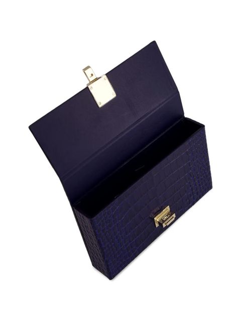 TOM FORD crocodile-effect leather clutch - Blue