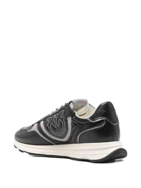 PINKO leather logo-detail sneakers - Black
