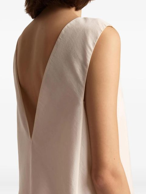 KHAITE Mel V-neck sleeveless mini dress - Neutrals