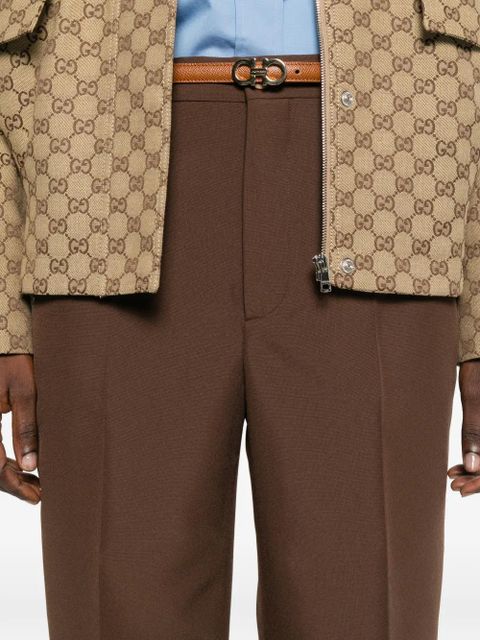 Gucci pressed-crease button trousers - Brown