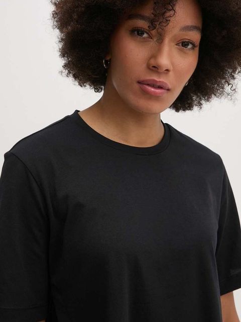 Sisley t-shirt bawełniany damski kolor czarny 3AIRL106B