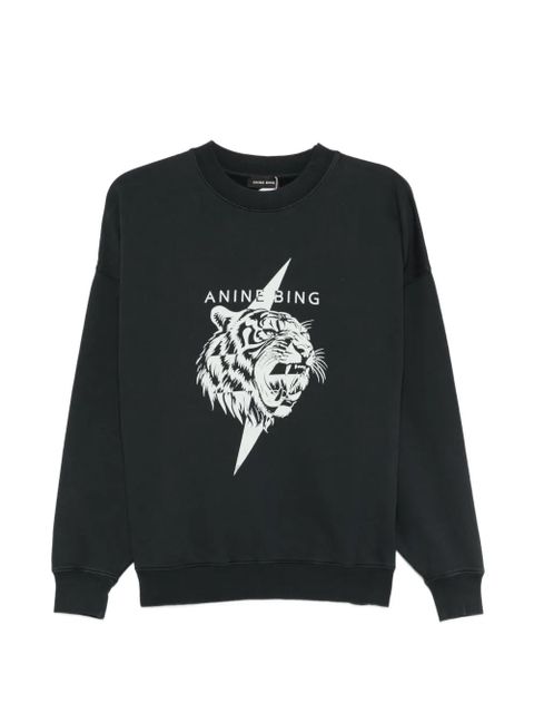 ANINE BING Miles tiger-print sweatshirt - Black - zdjęcie produktu nr 1