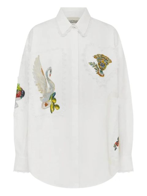 ALEMAIS Orazio lace-panel shirt - White - zdjęcie produktu nr 1