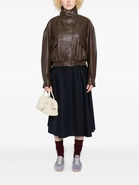 Golden Goose pinstripe button-detailing midi A-line skirt - Blue