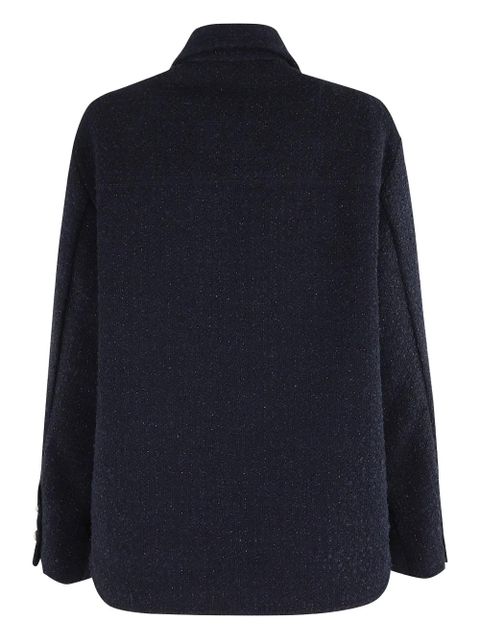 PINKO glitter-flecked button-front tweed jacket - Blue - zdjęcie produktu nr 2