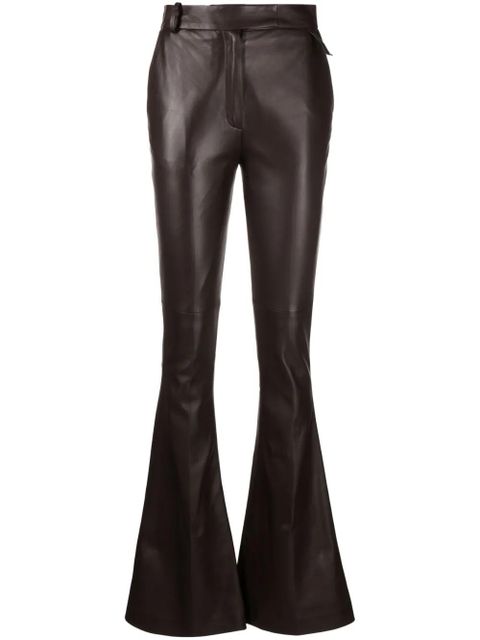 The Attico Piaf leather flared trousers - Brown - zdjęcie produktu nr 1