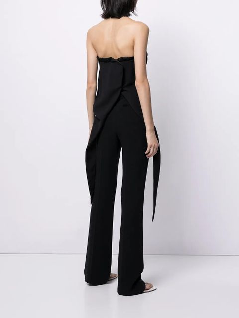 AMBUSH ruffle-detail croset top - Black