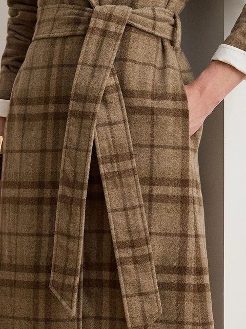 Lauren Ralph Lauren płaszcz z dodatkiem wełny kolor brązowy 200979580