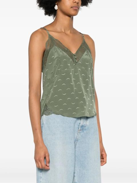 Zadig&Voltaire logo-jacquard silk top - Green