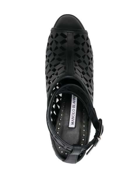 Manolo Blahnik Tingah 105mm laser-cut sandals - Black
