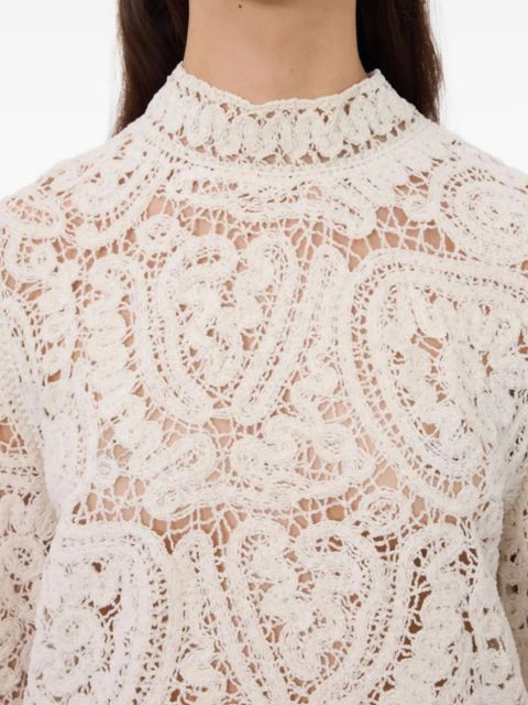 LouLou de Saison Wade paisley-pattern velvet-silk top - Neutrals