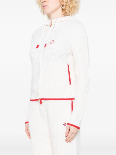 Casablanca waffle zip-up hoodie - Neutrals