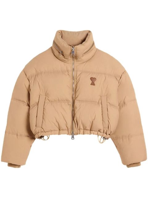 AMI Paris logo-print puffed jacket - Neutrals - zdjęcie produktu nr 1